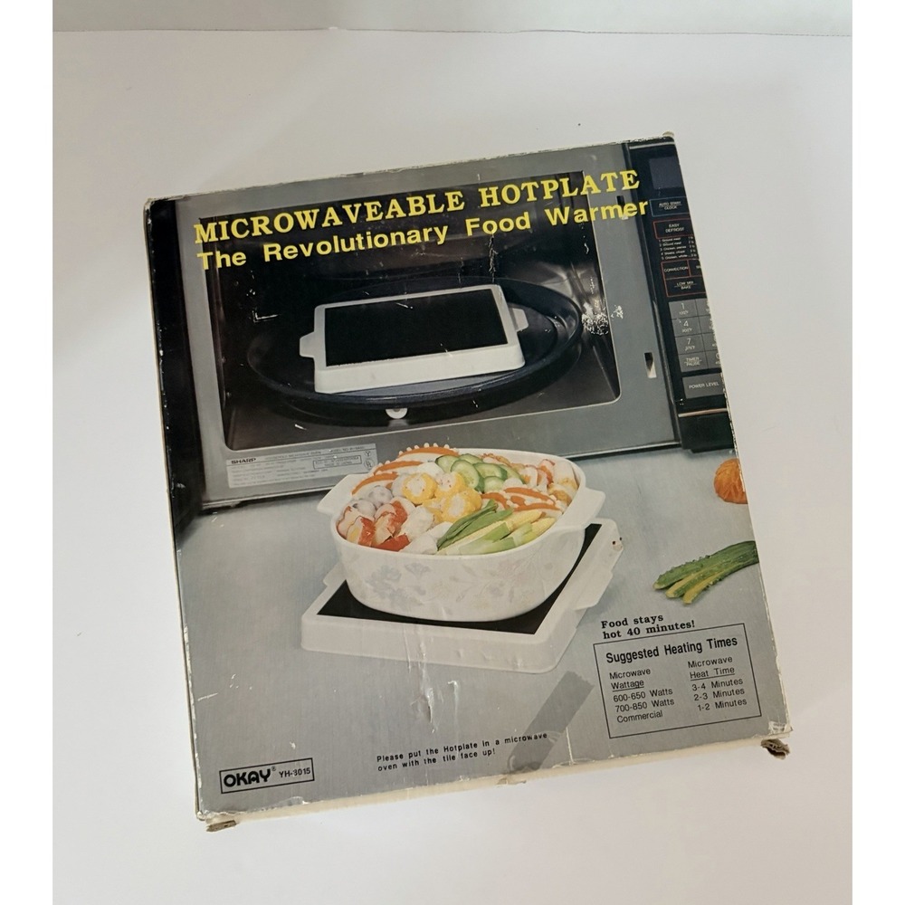 Food Warmer Plate - Microwavable 9-Inch Marble‎ Hot Plate Keeps Food Warm